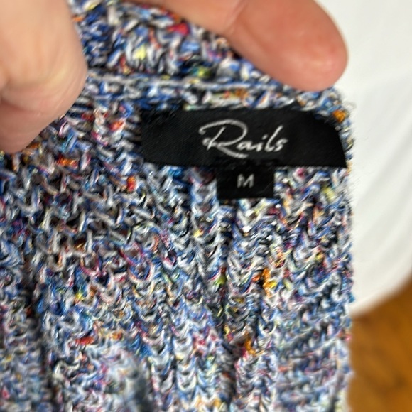 Rails Anthropologie Elsa Speckled Blue Confetti Pullover Crew Neck Sweater - Picture 7 of 7